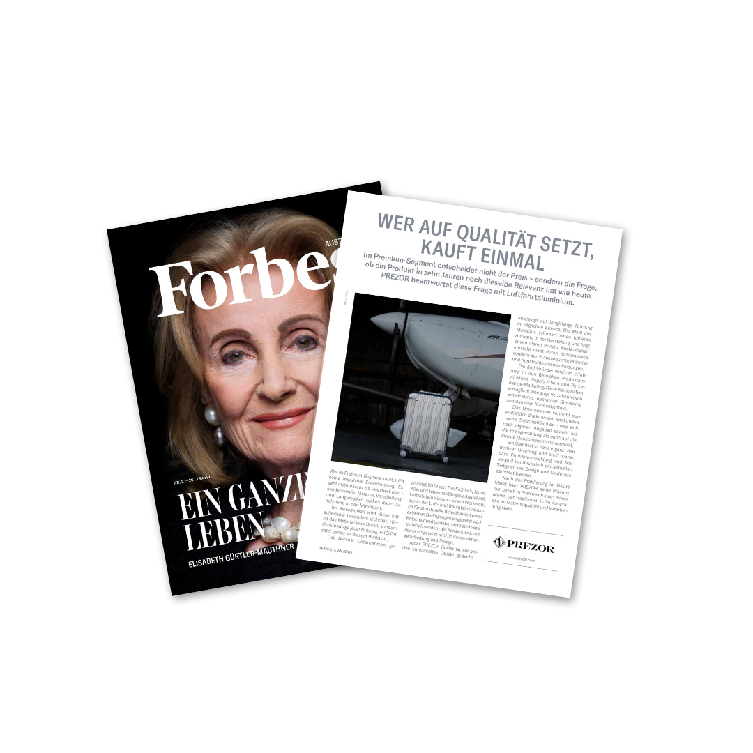 Forbes Austria, issue 2/26, opened at the article about PREZOR